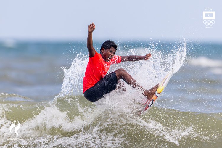 Maldives’ Yasin Finishes Second in Asian Games Shortboard Heat